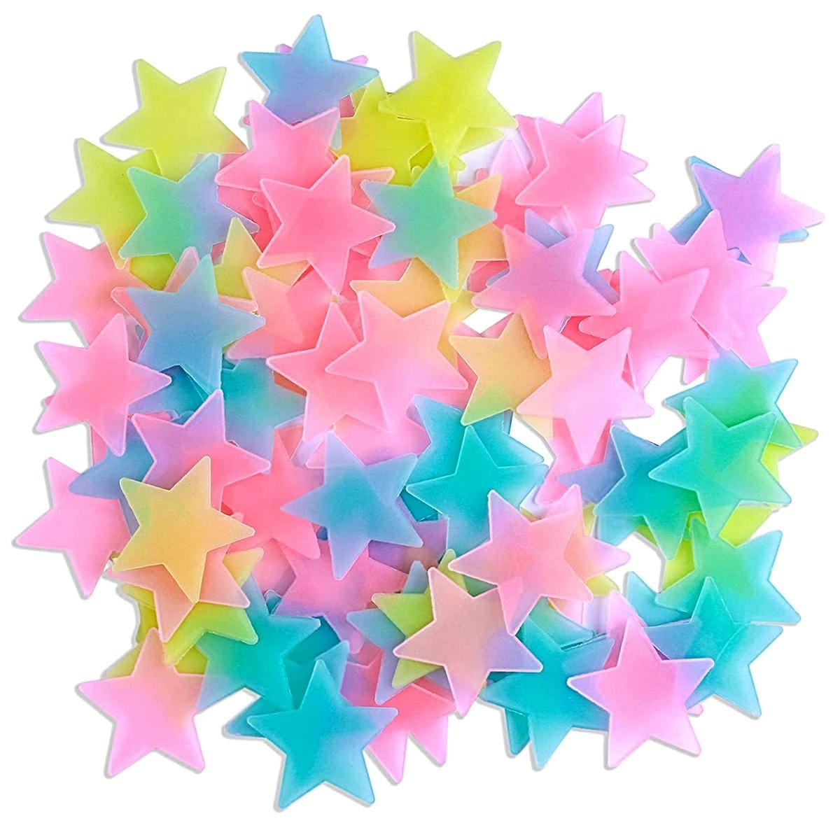 GWIAZDKI FLUORESCENC 100 SZT MIX