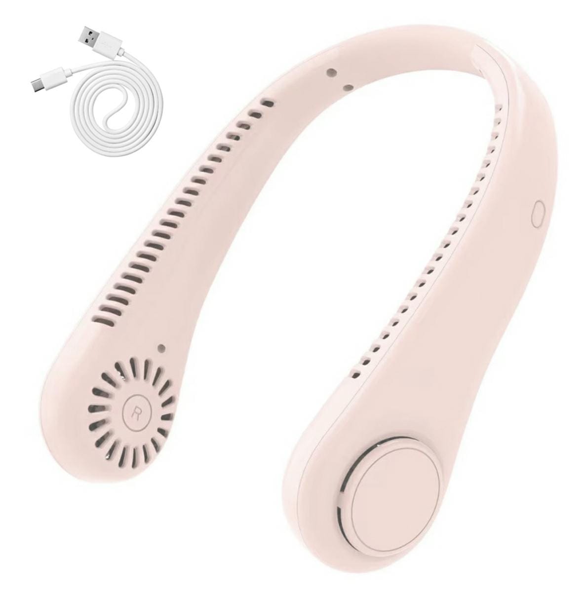 PRZENOŚNY WENTYLATOR NA SZYJĘ RÓZOWY