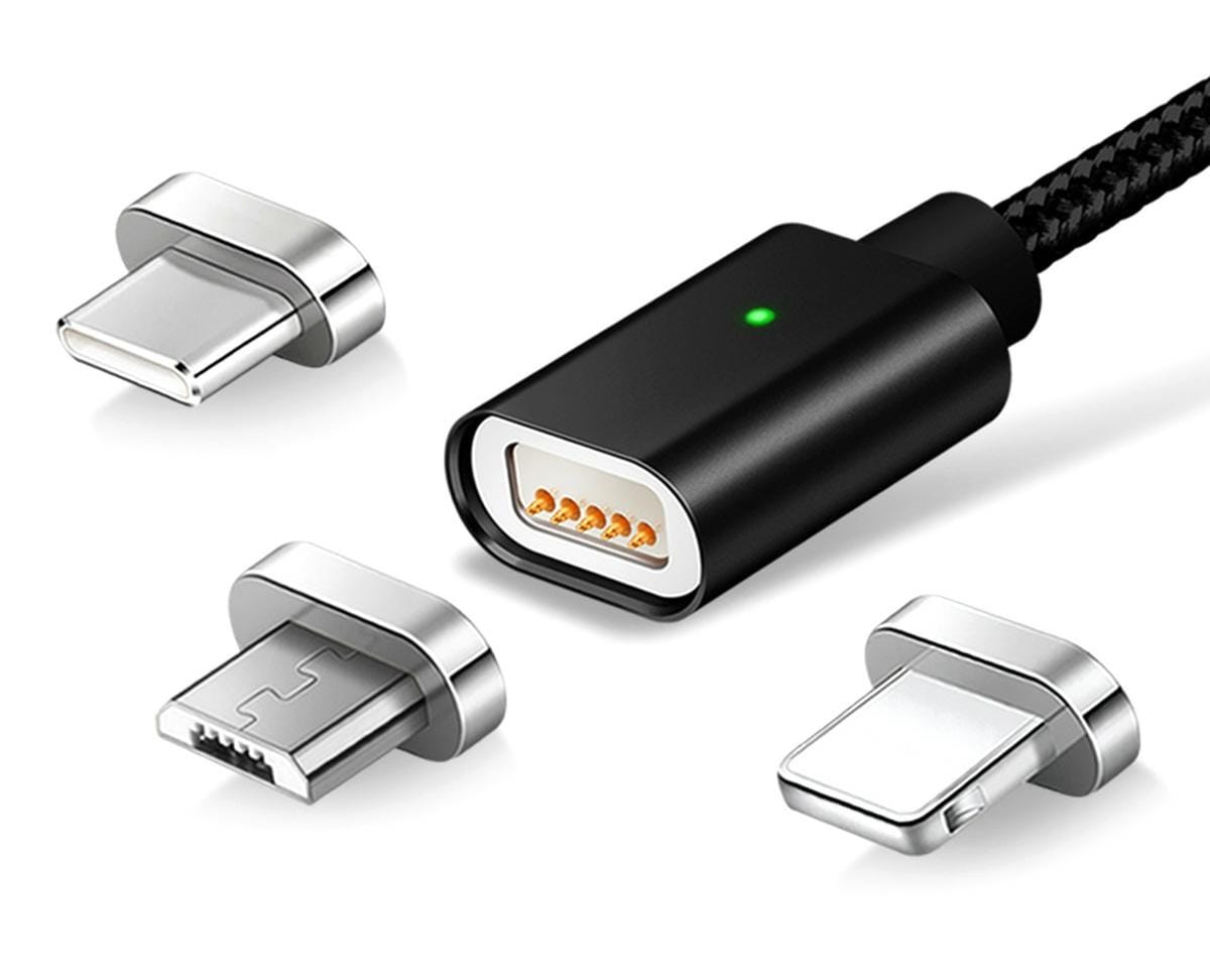 MAGNET. KABEL MICRO USB 3w1 CZARNY