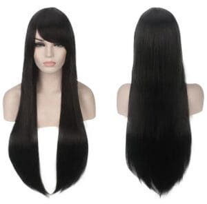 PERUKA WŁOSY 80cm CZARNE COSPLAY