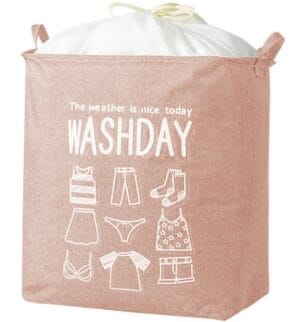 KOSZ WOREK POJEMNIK NA PRANIE RÓŻOWY