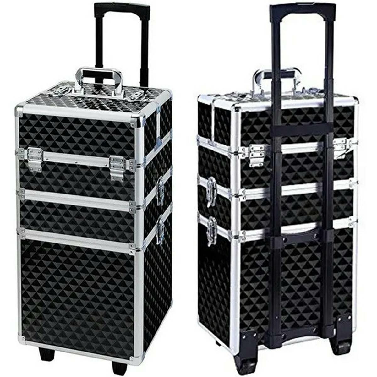 KUFER NA KÓŁKACH 3w1 61X36X25 BLACK-SILVER