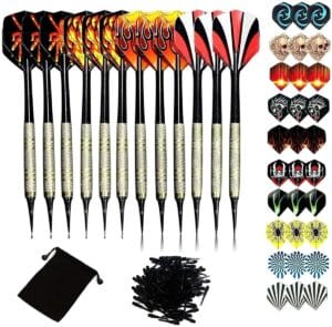 ZEST. 12 RZUTEK DO DART 100 GROTÓW + 42 PIÓRKA