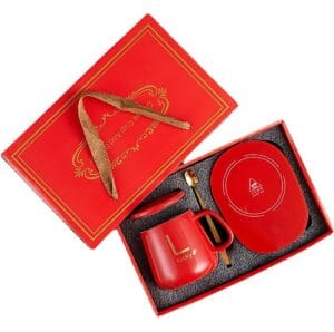 ELE. PODGRZEWACZ DO KUBKA CZERWONY + KUBEK