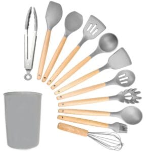 PRZYBORY KUCHENNE ZESTAW 12EL SZARY