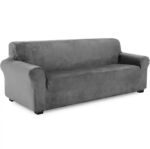 POKROWIEC NA KANAPĘ WELUR JASNY SZARY