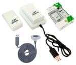 2x BATERIA XBOX 360 KABEL USB WHITE