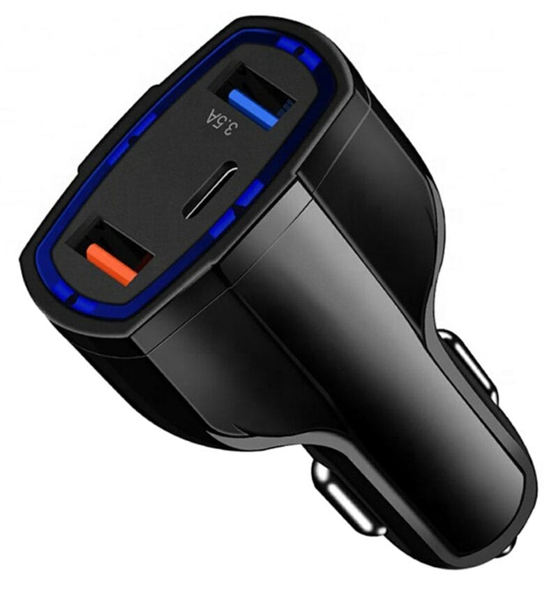 ŁADOWARKA SAM. QC 3.0 TYP-C 2xUSB
