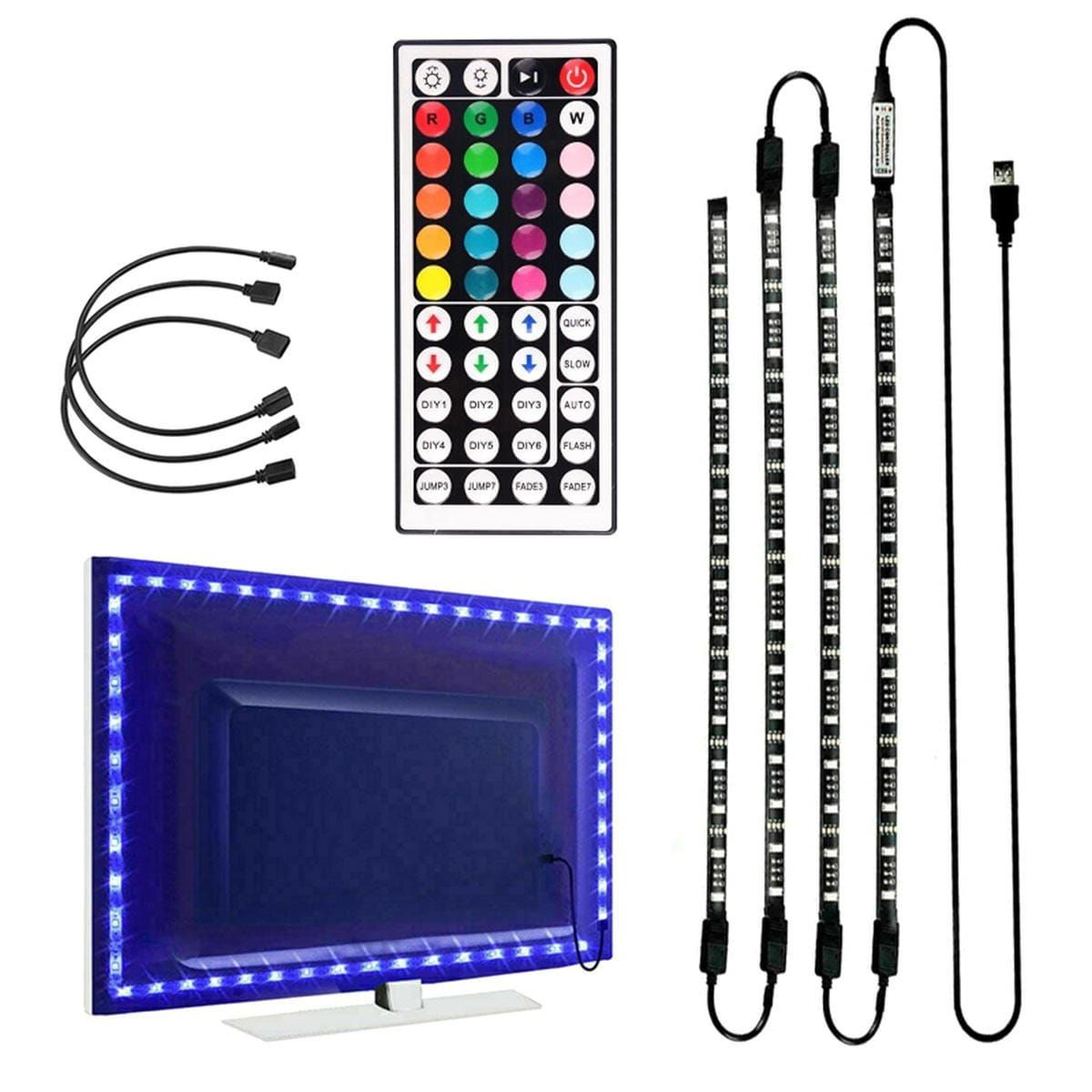 PODŚWIETLENIE TV LED RGB 4x50CM