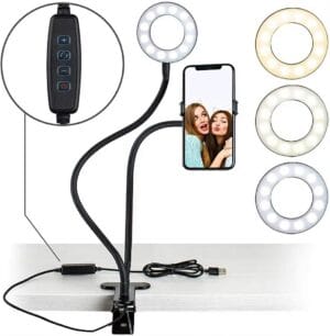 LAMPA PIERŚCIENIOWA DO SELFIE UCHWYT