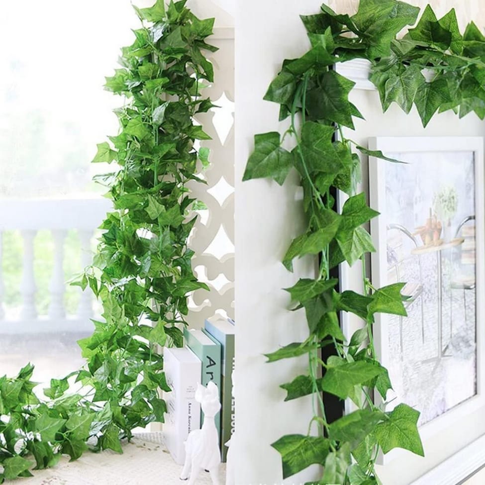 SZTUCZNY BLUSZCZ GIRLANDA NA ŚCIANĘ BALKON OZDOBNE LIŚCIE DEKORACYJNE 12M - obrazek 8