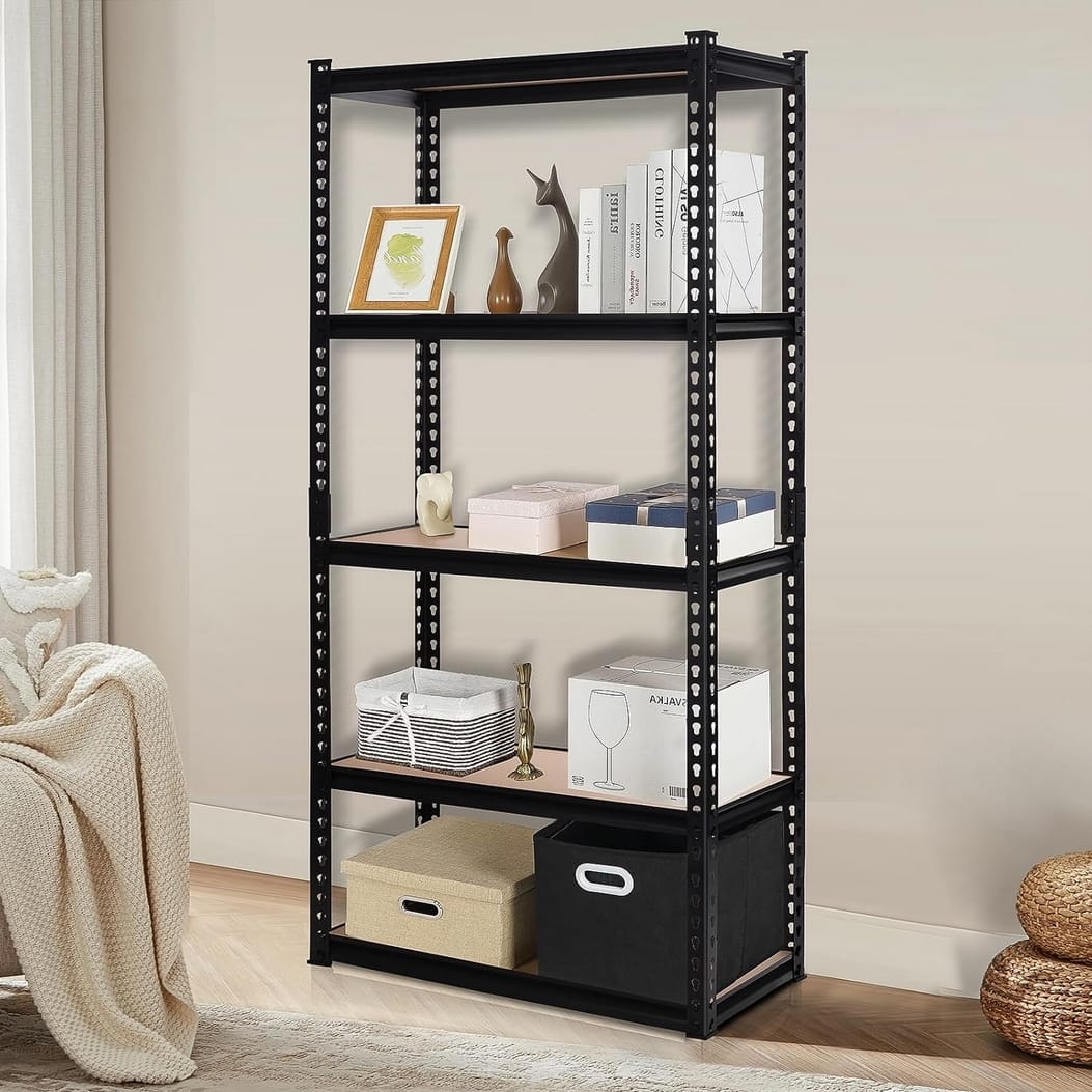 REGAŁ METALOWY MAGAZYNOWY GARAŻOWY CZARNY 5 PÓŁEK 875KG 180X90X30 PREMIUM - obrazek 7