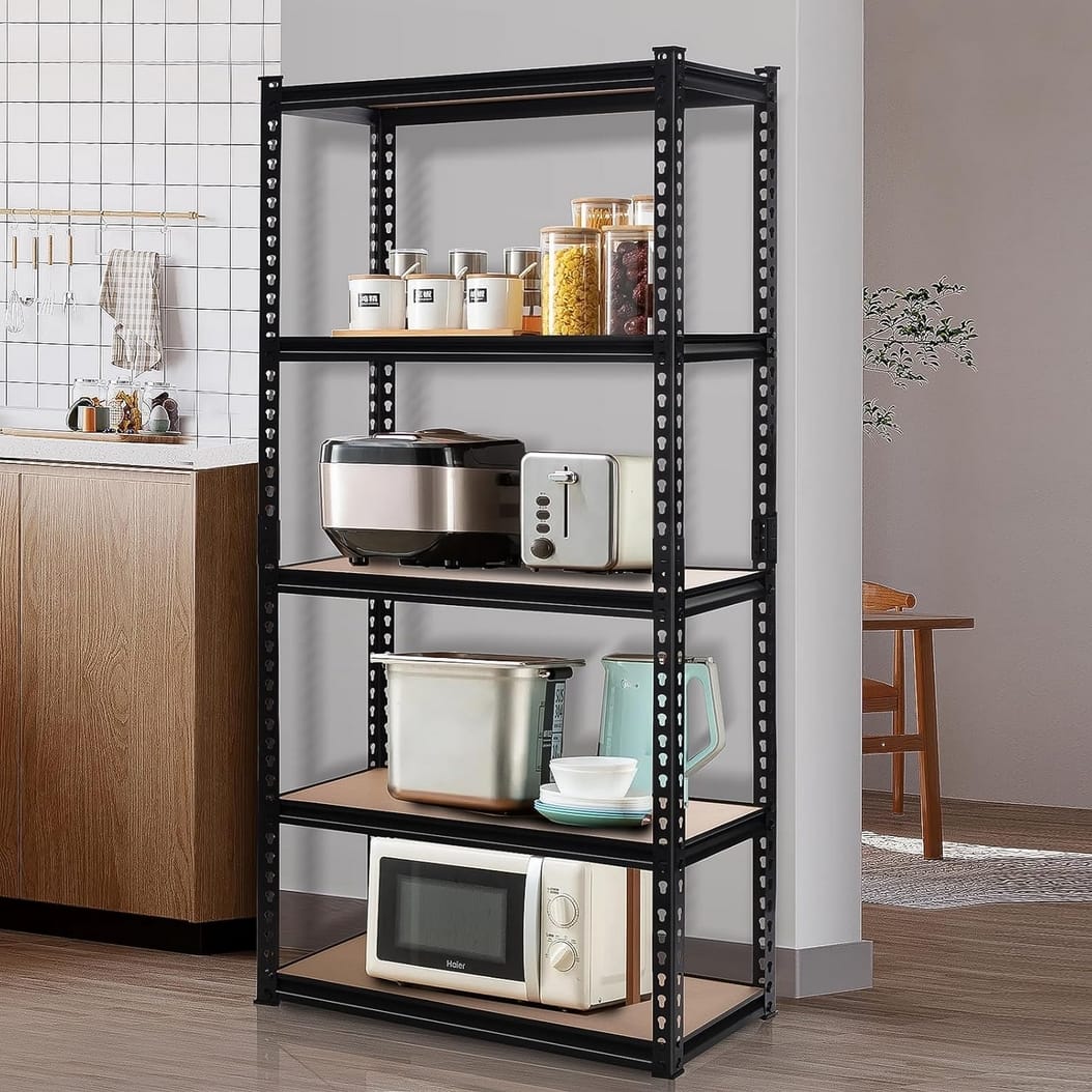 REGAŁ METALOWY MAGAZYNOWY GARAŻOWY CZARNY 5 PÓŁEK 875KG 180X90X30 PREMIUM - obrazek 8