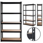 REGAŁ METALOWY MAGAZYNOWY GARAŻOWY CZARNY 5 PÓŁEK 875KG 180X90X30 PREMIUM