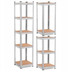 REGAŁ METALOWY MAGAZYNOWY GARAŻOWY SREBRNY 5 PÓŁEK 180X40X40