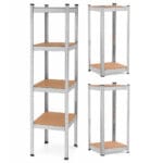 REGAŁ METALOWY MAGAZYNOWY GARAŻOWY SREBRNY 4 PÓŁKI 180X40X40