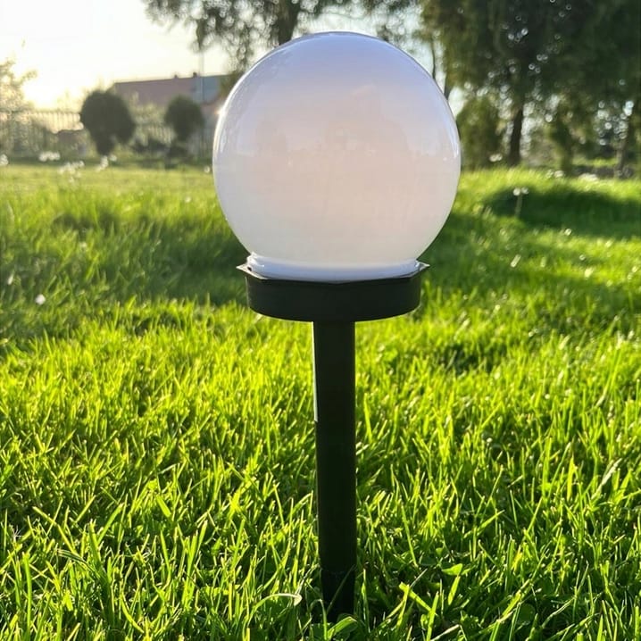 KULA SOLARNA LAMPKA LED OGRODOWA LAMPA WBIJANA LAMPKI SOLARNE OGRODOWE ZESTAW 4SZT - obrazek 2