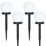 KULA SOLARNA LAMPKA LED OGRODOWA LAMPA WBIJANA LAMPKI SOLARNE OGRODOWE ZESTAW 4SZT