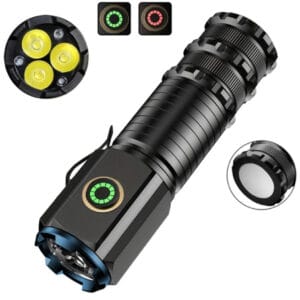 LATARKA TAKTYCZNA LED AKUMULATOROWA USB KLIPS MAGNES MOCNA DIODA 5 TRYBÓW