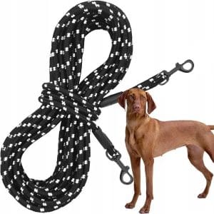 SMYCZ DLA PSA PRZEPINANA PRZEDŁUŻAJĄCA TRENINGOWA LINA PODWÓJNY KARABIŃCZYK 1CM 10M