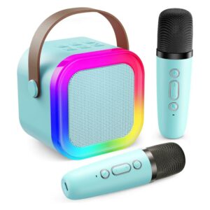 ZESTAW KARAOKE BLUETOOTH GŁOŚNIK + 2x MIKROFON NIEBIESKI