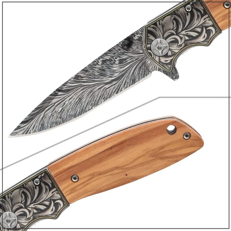 NÓŻ SKŁADANY RATOWNICZY MYŚLIWSKI SURVIVAL 22CM - obrazek 5