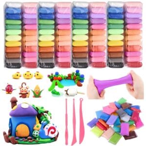 MAGICZNA PLASTELINA SENSORYCZNA GLINA POLIMEROWA PIANKOWA ZABAWKA DLA DZIECI ZESTAW 96SZT