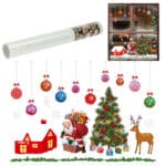 NAKLEJKI ŚWIĄTECZNE NA SZYBĘ OKNO OZDOBA DEKORACJA ŚWIĄTECZNA MIKOŁAJ ŚWIĘTA 2 ARKUSZE