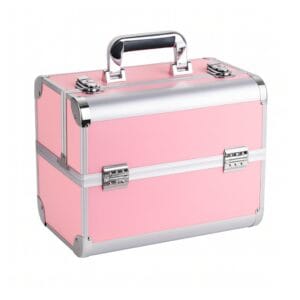 KUFEREK KOSMETYCZNY 35x25x31 SREBRNO-RÓŻOWY