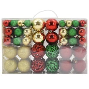 BOMBKI CHOINKOWE NIETŁUKĄCE OZDOBY ŚWIĄTECZNE KOLOROWE ZESTAW XXL 100SZT