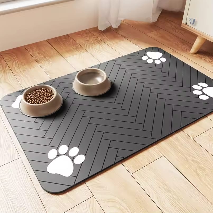 MATA POD MISKĘ MISKI DLA PSA KOTA WODOODPORNA XXL 70X60CM - obrazek 2