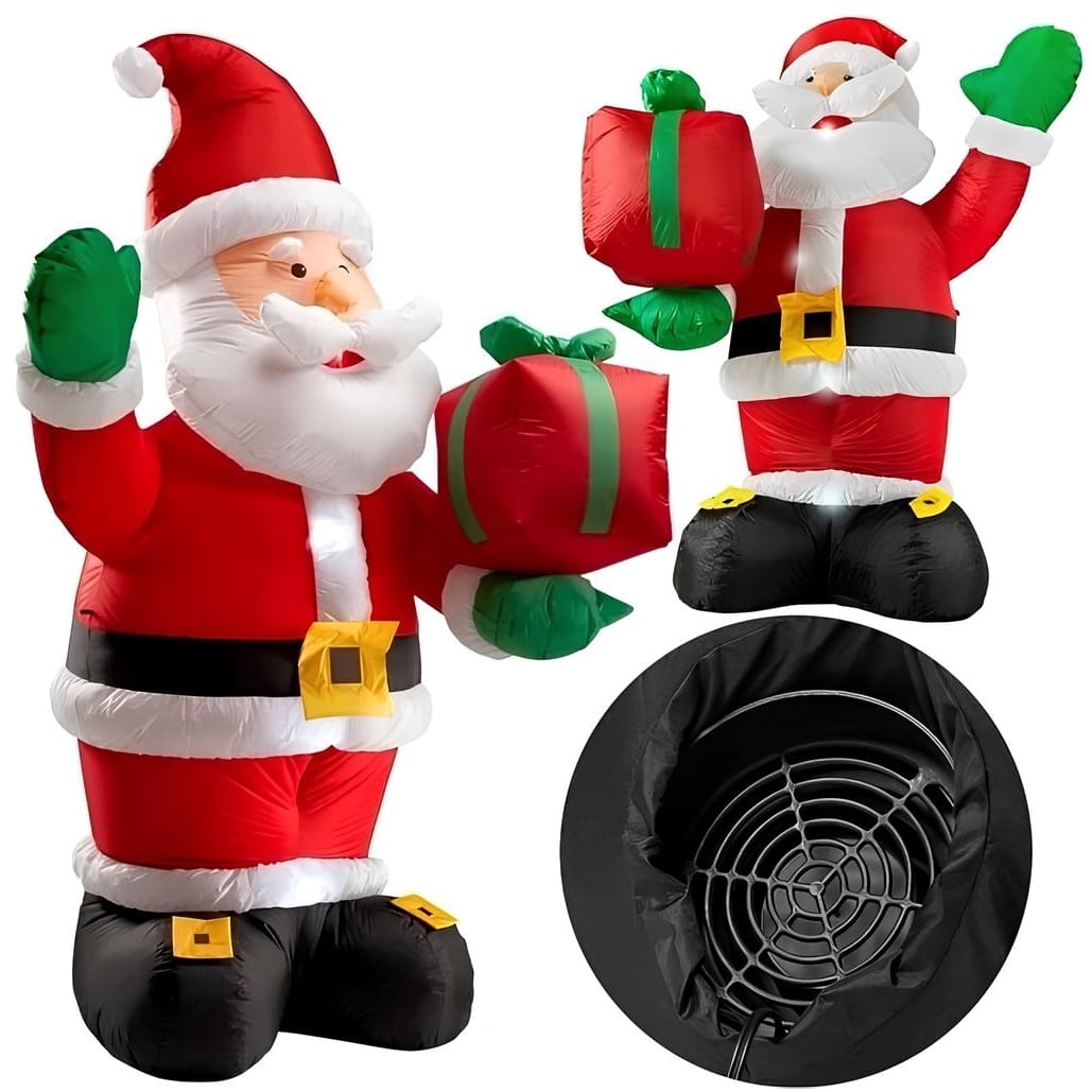 MIKOŁAJ DMUCHANY LED SAMOPOMPUJĄCY NA ZEWNĄTRZ XXL 240CM