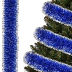 ŁAŃCUCH CHOINKOWY NA CHOINKĘ GIRLANDA CHOINKOWA NIEBIESKA 7CM 6M