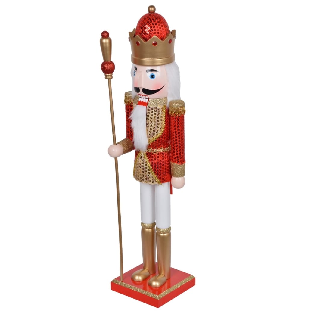 DREWNIANY DZIADEK DO ORZECHÓW DREWNO DUŻA FIGURKA OZDOBA ŚWIĄTECZNA XL 60CM - obrazek 2