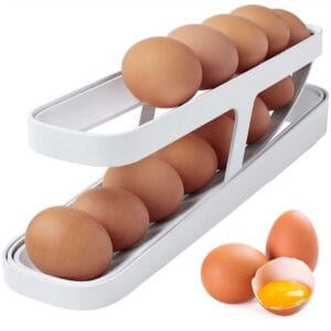POJEMNIK ORGANIZER NA JAJKA DO LODÓWKI REGAŁ BOX PÓŁKA PODAJNIK JAJEK SEPARATOR