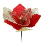 KWIATY NA STROIK GWIAZDA BETLEJEMSKA BUKIET SZTUCZNA POINSECJA OZDOBA ŚWIĄTECZNA 34CM