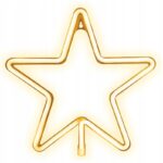 GWIAZDA LED GWIAZDKA LAMPKA ŚWIĄTECZNA NEON OZDOBA SZPIC CZUBEK NA CHOINKĘ OKNO ŚCIANĘ 27CM