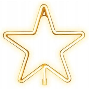 GWIAZDA LED GWIAZDKA LAMPKA ŚWIĄTECZNA NEON OZDOBA SZPIC CZUBEK NA CHOINKĘ OKNO ŚCIANĘ 27CM