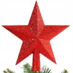 GWIAZDA NA CHOINKĘ CZUBEK CHOINKOWY CZERWONY DEKORACJA OZDOBA ŚWIĄTECZNA 19CM