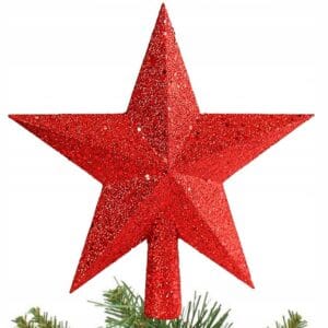 GWIAZDA NA CHOINKĘ CZUBEK CHOINKOWY CZERWONY DEKORACJA OZDOBA ŚWIĄTECZNA 19CM