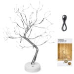ŚWIECĄCE DRZEWKO ŚWIĄTECZNE 108 LED BONSAI LAMPKA NOCNA PROGRAMATOR BIAŁY CIEPŁY DEKORACJA OZDOBA 50CM