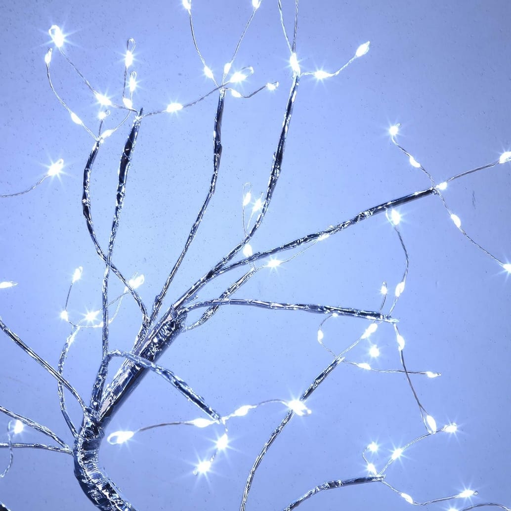 ŚWIECĄCE DRZEWKO ŚWIĄTECZNE 108 LED BONSAI LAMPKA NOCNA PROGRAMATOR BIAŁY ZIMNY DEKORACJA OZDOBA 50CM - obrazek 4