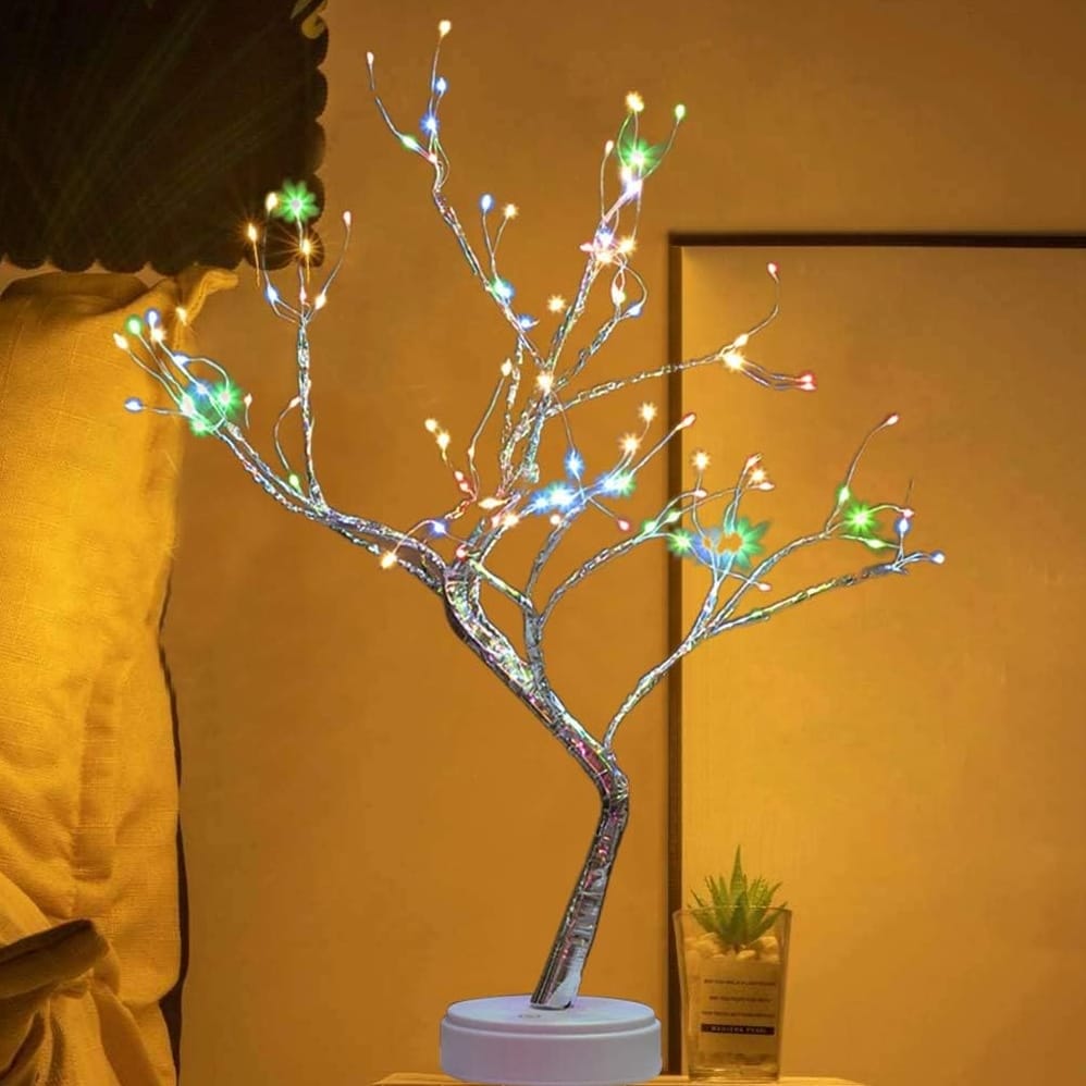 ŚWIECĄCE DRZEWKO ŚWIĄTECZNE 108 LED BONSAI LAMPKA NOCNA PROGRAMATOR MULTIKOLOR DEKORACJA OZDOBA 50CM - obrazek 6