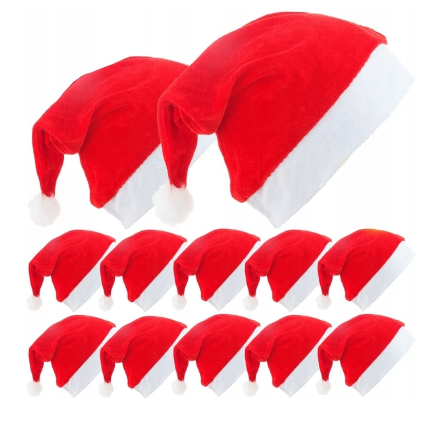 CZAPKA ŚWIĘTEGO MIKOŁAJA CZERWONA Z POMPONEM PRZEBRANIE STRÓJ KOSTIUM ŚWIĄTECZNY OZDOBA ŚWIĄTECZNA - obrazek 3