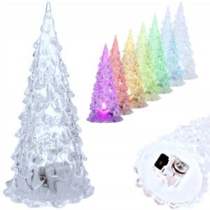 ŚWIECĄCA CHOINKA LED LAMPKA DEKORACYJNA FIGURKA DEKORACJA OZDOBA ŚWIĄTECZNA