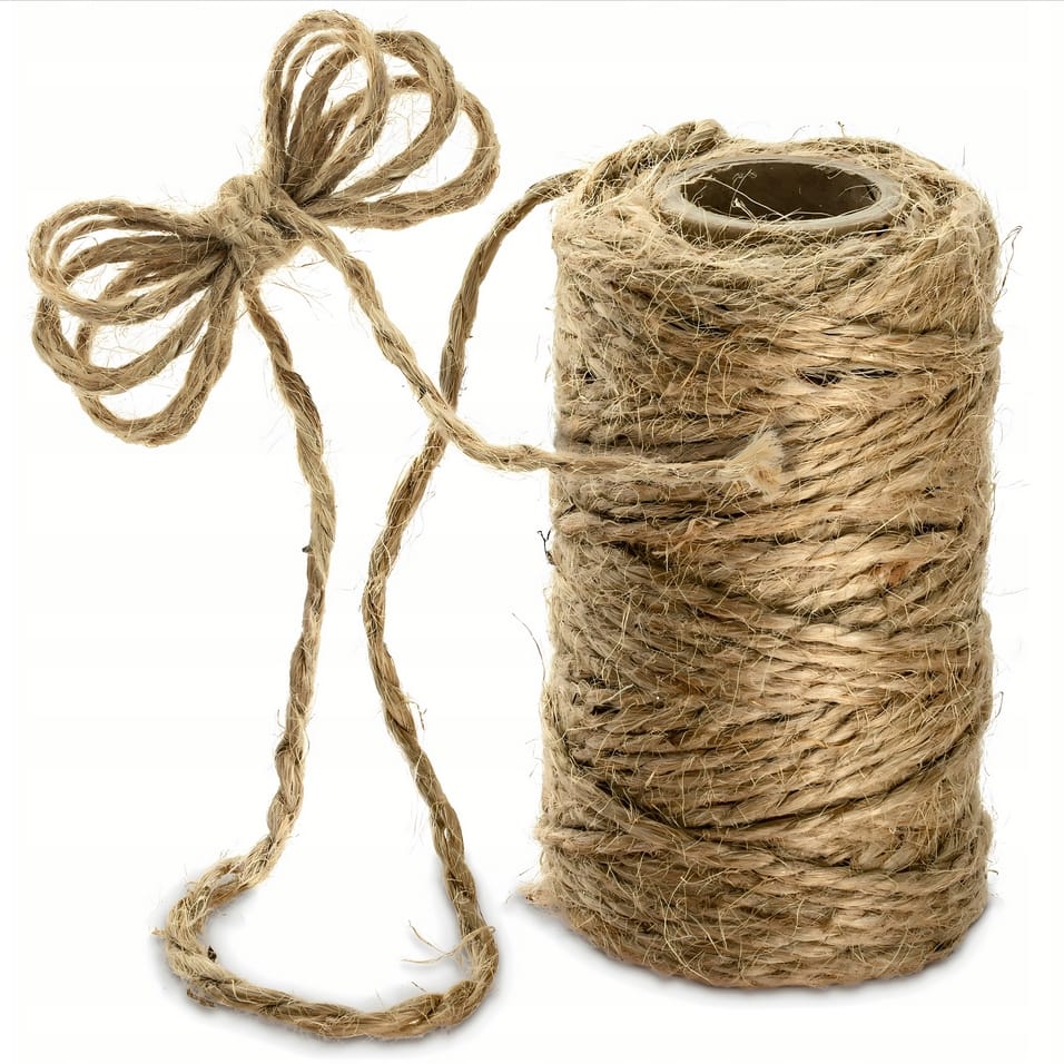 SZNUREK JUTOWY MOCNY PAKOWY CIENKI NATURALNY OZDOBNY DEKORACYJNY 100G 2MM 50M