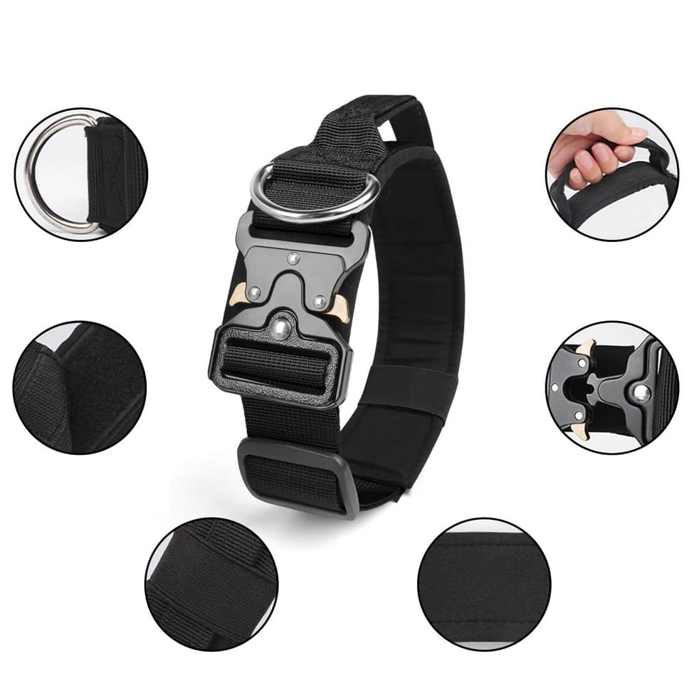 OBROŻA TAKTYCZNA DLA PSA QR MOCNA REGULOWANA POLICYJNA MOCNA 46-55CM L - obrazek 2