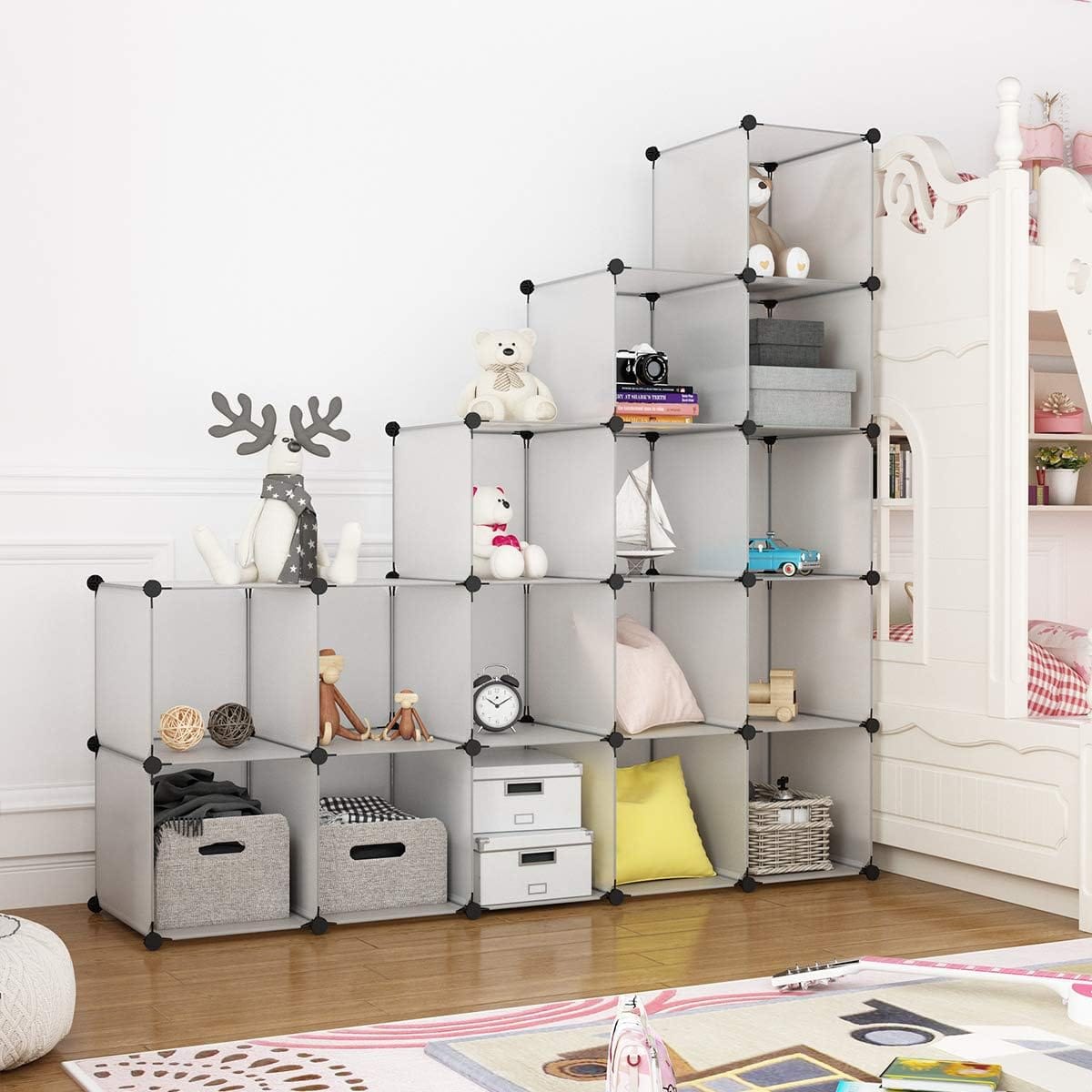 SZAFA MODUŁOWA SZAFKA REGAŁ MEBLE GARDEROBA PÓŁKI PRZEZROCZYSTA POJEMNA DUŻA 16 MODUŁÓW ELEGANCE - obrazek 5