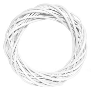 WIANEK WIKLINOWY BIAŁY PLECIONY WIKLINA STROIK DEKORACJA OZDOBA ŚWIĄTECZNA 1SZT 25CM