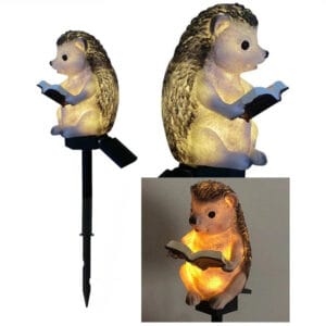 LAMPA SOLARNA LED ŚWIECĄCY JEŻ OZDOBA OGRODOWA WBIJANA WODOODPORNA PANEL SOLAR LAMPION 42CM